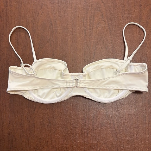 Reformation Cali Bikini Swimsuit Top White Unpadded Size XL - Picture 3 of 6